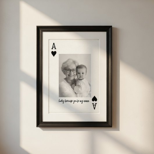 Personalized Nana Photo Ace of Spades Custom Poster