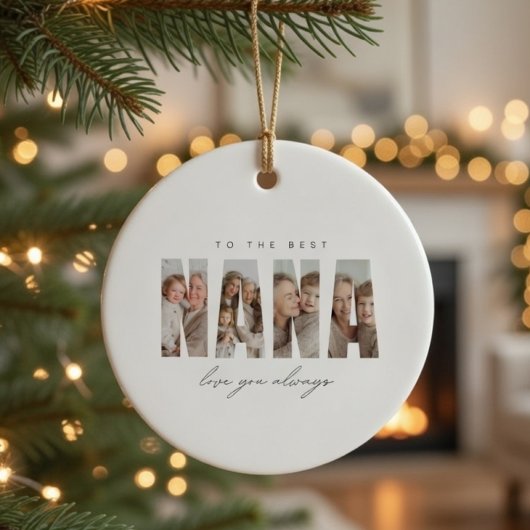 Personalized NANA Photo Christmas Custom Keramik Ornament