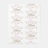 Personalized Nana with Pastel Floral Patte Fleecedecke (Vorderseite)