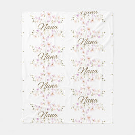 Personalized Nana with Pastel Floral Patte Fleecedecke