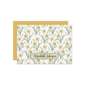 Personalized Narcissus Floral Note Card Mitteilungskarte (Vorderseite/Rückseite Beispiel)