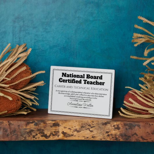 Personalized National Board Certified Teacher Fotoplatte (Seite)