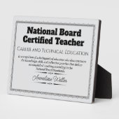 Personalized National Board Certified Teacher Fotoplatte (Seite)