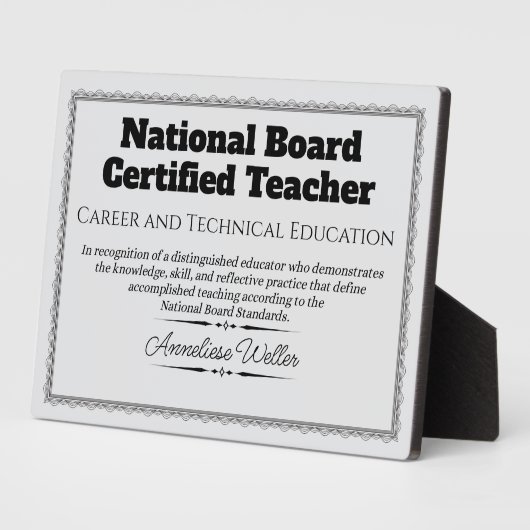 Personalized National Board Certified Teacher Fotoplatte (Seite)