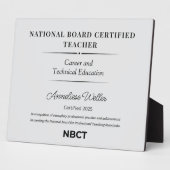 Personalized National Board Certified Teacher Fotoplatte (Seite)