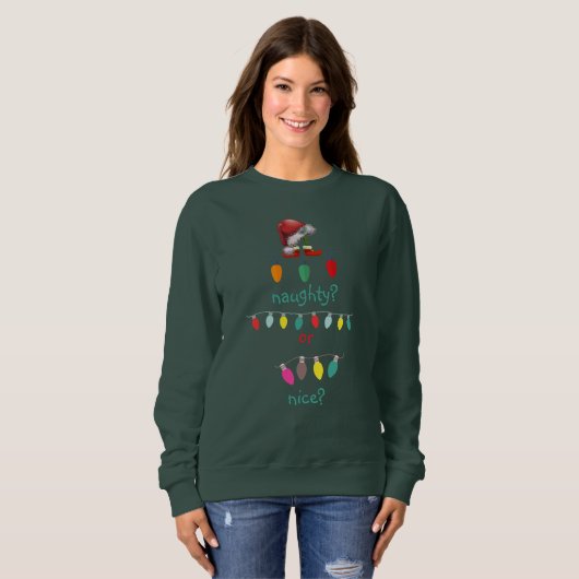 Personalized Naughty or Nice Ugly Christmas Sweatshirt (Vorne ganz)