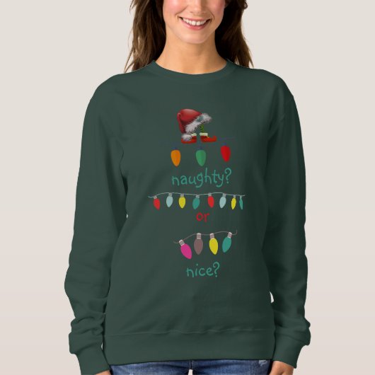Personalized Naughty or Nice Ugly Christmas Sweatshirt (Vorderseite)