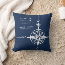 Personalized Nautical Coordinates & Compass Rose