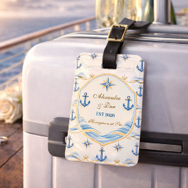 Personalized Nautical Honeymoon Crest Gepäckanhänger