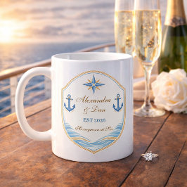 Personalized Nautical Honeymoon Crest Kaffeetasse