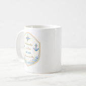 Personalized Nautical Honeymoon Crest Kaffeetasse (Vorderseite Links)