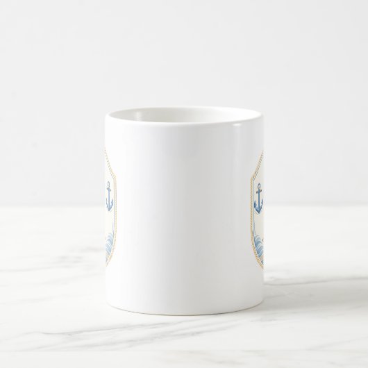 Personalized Nautical Honeymoon Crest Kaffeetasse (Mittel)