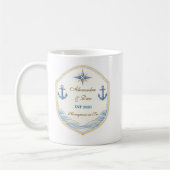 Personalized Nautical Honeymoon Crest Kaffeetasse (Links)