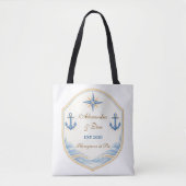 Personalized Nautical Honeymoon Crest Tasche (Vorderseite)