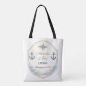 Personalized Nautical Honeymoon Crest Tasche (Rückseite)