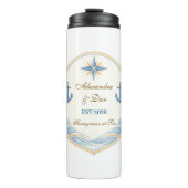 Personalized Nautical Honeymoon Crest Thermosbecher (Vorderseite)