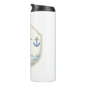 Personalized Nautical Honeymoon Crest Thermosbecher (Nach rechts gedreht)