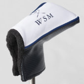 Personalized Navy Blue Monogram Golf Clubs Golf Headcover (3/4 Vorderseite)