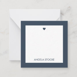 Personalized Navy Blue Retro Flower Mitteilungskarte