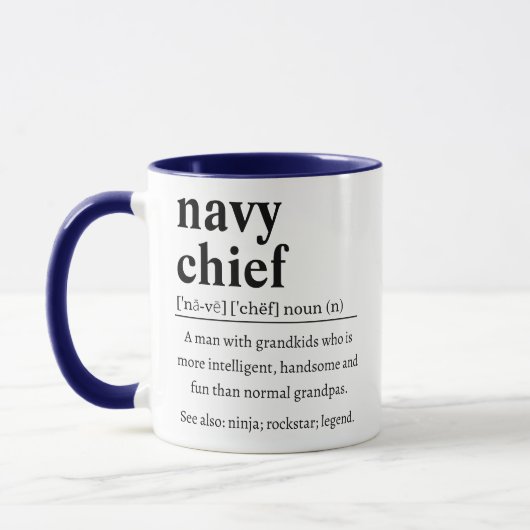 Personalized Navy Chief Definition Tasse (Links)