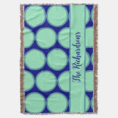 Personalized Navy Mint Polka Dot Pattern Modern  Decke (Vorderseite Vertikal)