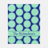 Personalized Navy Mint Polka Dot Pattern Modern  Fleecedecke (Vorderseite)