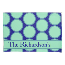Personalized Navy Mint Polka Dot Pattern Modern  Kissenbezug