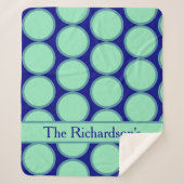 Personalized Navy Mint Polka Dot Pattern Modern  Sherpadecke (Vorderseite)