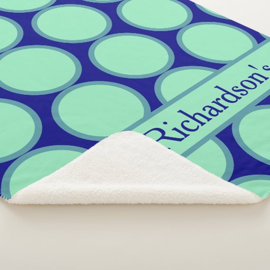 Personalized Navy Mint Polka Dot Pattern Modern  Sherpadecke (3/4)