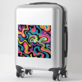 Personalized Neon Abstract Pattern — Retro Design Aufkleber (Koffer)
