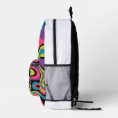 Personalized Neon Abstract Pattern — Retro Design Bedruckter Rucksack (Rechts)