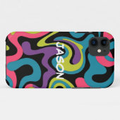 Personalized Neon Abstract Pattern — Retro Design Case-Mate iPhone Hülle (Rückseite (Horizontal))