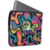 Personalized Neon Abstract Pattern — Retro Design Laptopschutzhülle (Vorne Rechts)