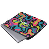 Personalized Neon Abstract Pattern — Retro Design Laptopschutzhülle (Vorne Knopf)