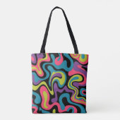 Personalized Neon Abstract Pattern — Retro Design Tasche (Rückseite)