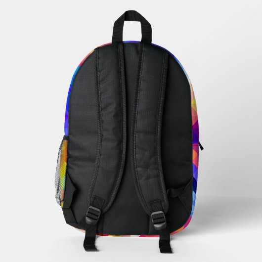 Personalized Neon Backpack | Abstract Rainbow Kids Bedruckter Rucksack (Rückseite)