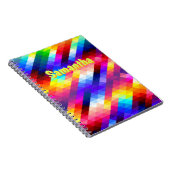 Personalized Neon Rainbow Notebook – Abstract  Notizblock (Rechte Seite)