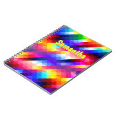 Personalized Neon Rainbow Notebook – Abstract  Notizblock (Linke Seite)