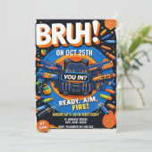 Personalized Nerf Battle Birthday  Einladung (Stehend Vorderseite)