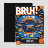 Personalized Nerf Battle Birthday  Einladung (Vorne/Hinten)