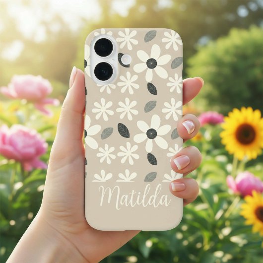 Personalized neutral color daisy  Case-Mate iPhone hülle