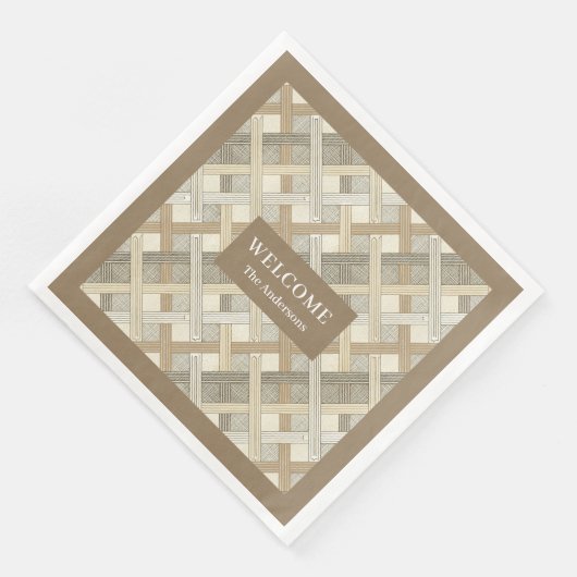 Personalized Neutral Napkins Elegant Table Accent Serviette (Ecke)