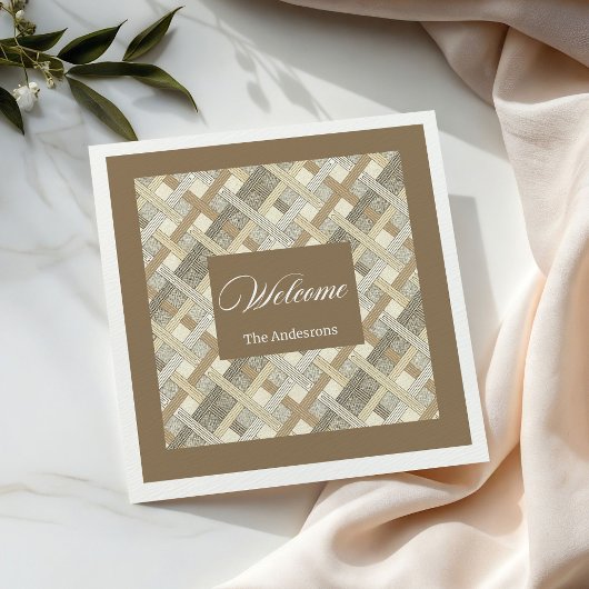 Personalized Neutral Napkins Elegant Table Accent Serviette