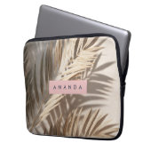 Personalized Neutral Palm Shadows Tropical Laptopschutzhülle (Vorderseite Links)