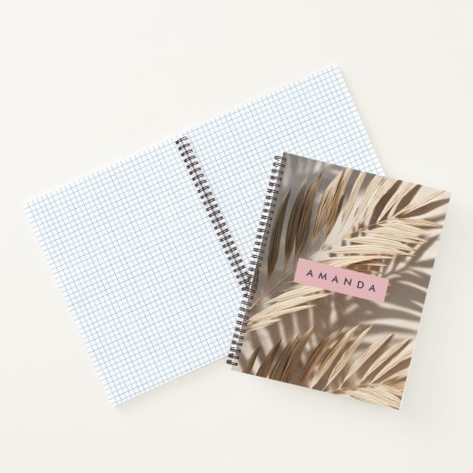Personalized Neutral Palm Shadows Tropical Notizblock (Innenseite)