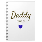 Personalized New Daddy Love Design with Year Notizblock (Vorderseite)