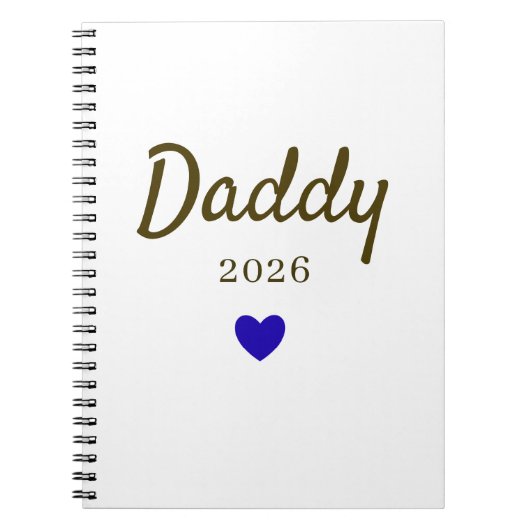 Personalized New Daddy Love Design with Year Notizblock (Vorderseite)