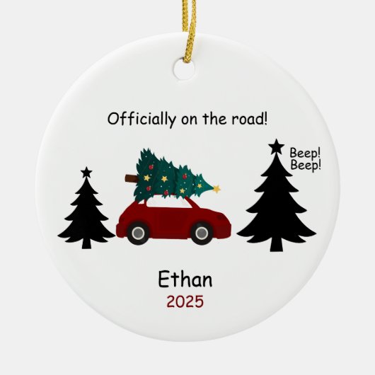 Personalized New Driver Ornament, Custom Licensed Keramik Ornament (Vorne)