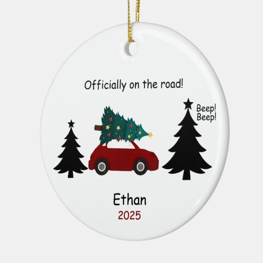 Personalized New Driver Ornament, Custom Licensed  Keramik Ornament (Links)