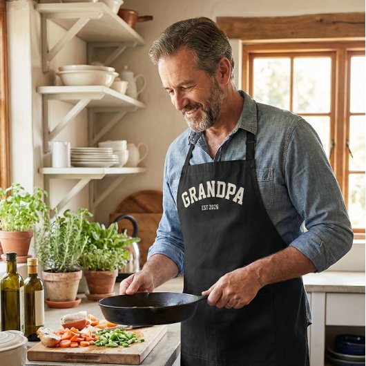 Personalized New Grandpa Est Date Father's Day Schürze